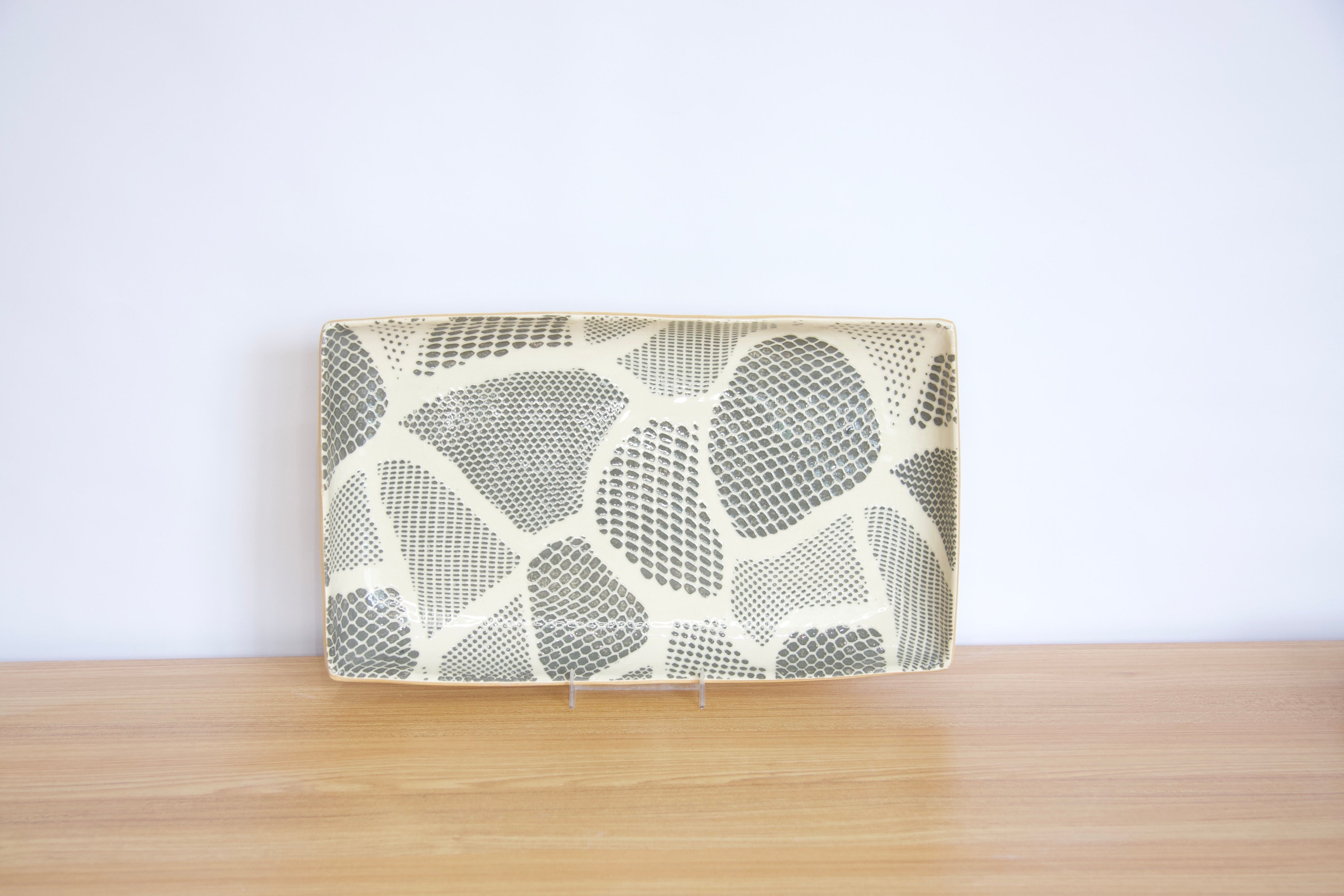 Charcoal Medium Stacking Rectangular Tray