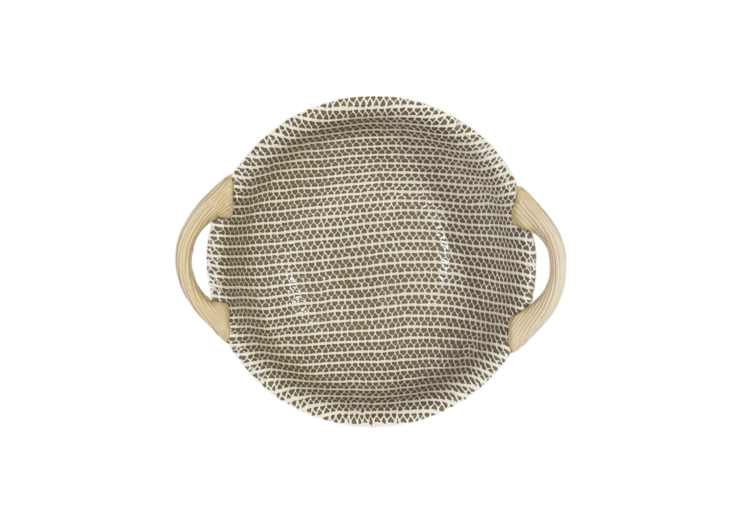 Pine Vegetable Bowl w/Handles 9"