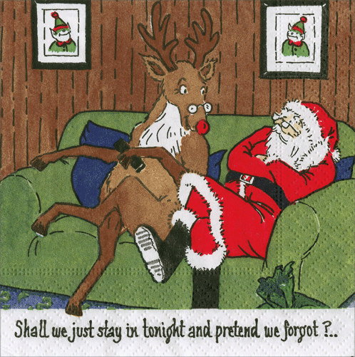 Santa At Home Cocktail Napkins