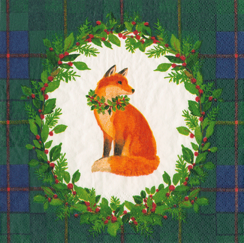 Tartan Fox Blue/green Napkin Cocktail