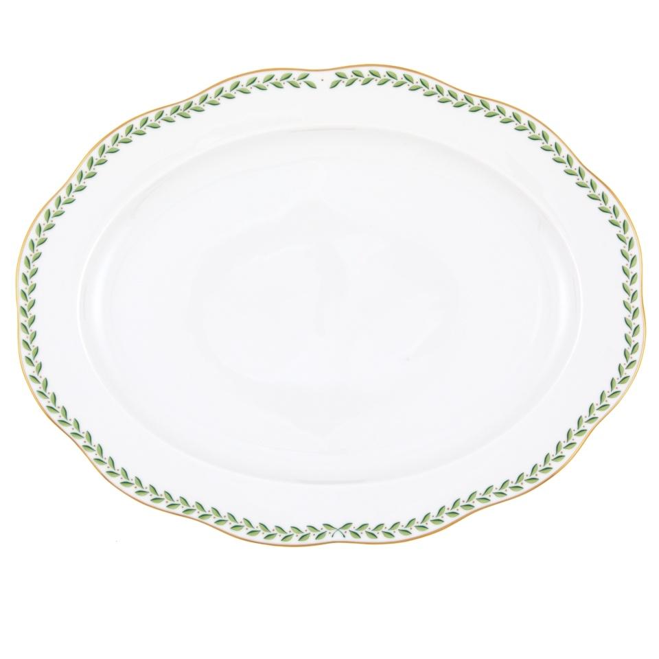 Green Laurel Oval Platter