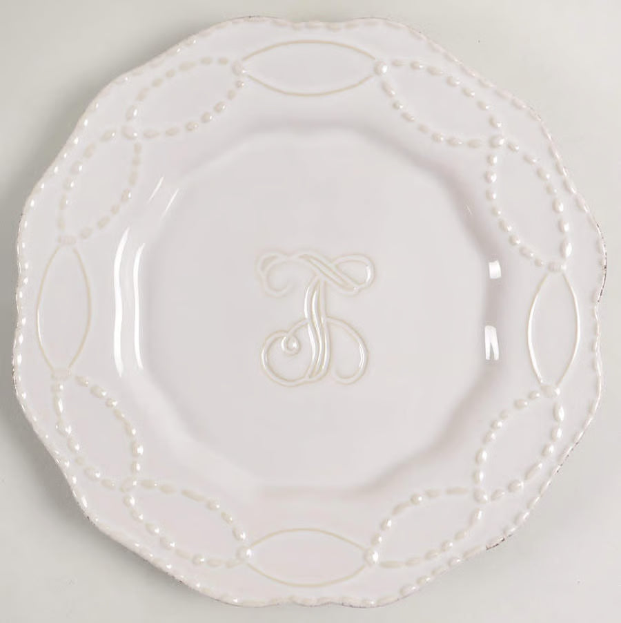 Legado Pebble Monogrammed Salad Plate Letter “J”