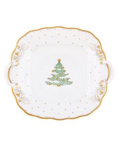 Christmas Tree Square Cake Plate