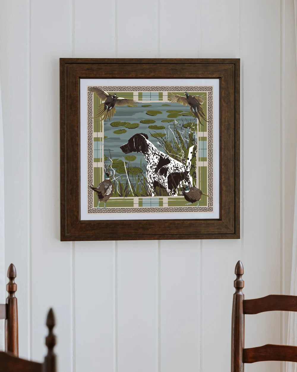 Pheasant Watch Framed Scarf Print