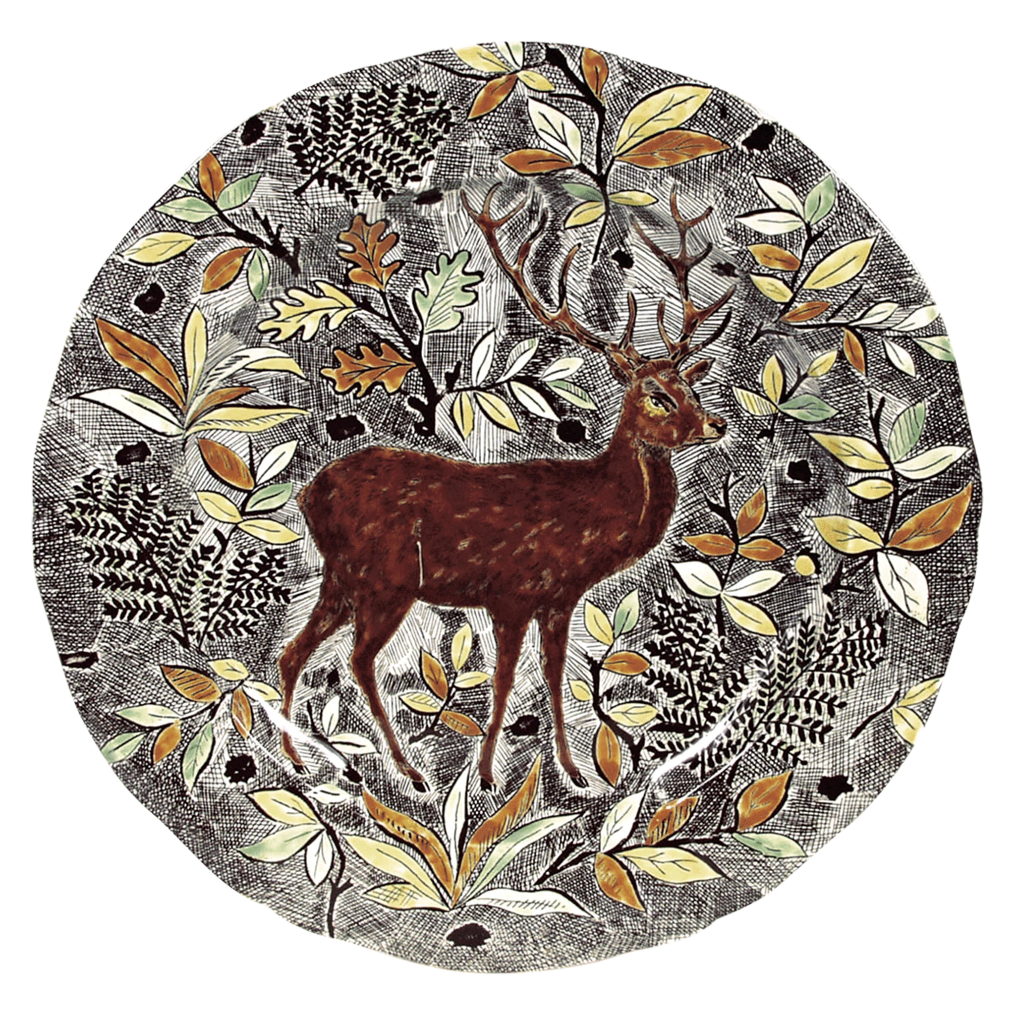 Rambouillet Round Flat Dish - Stag