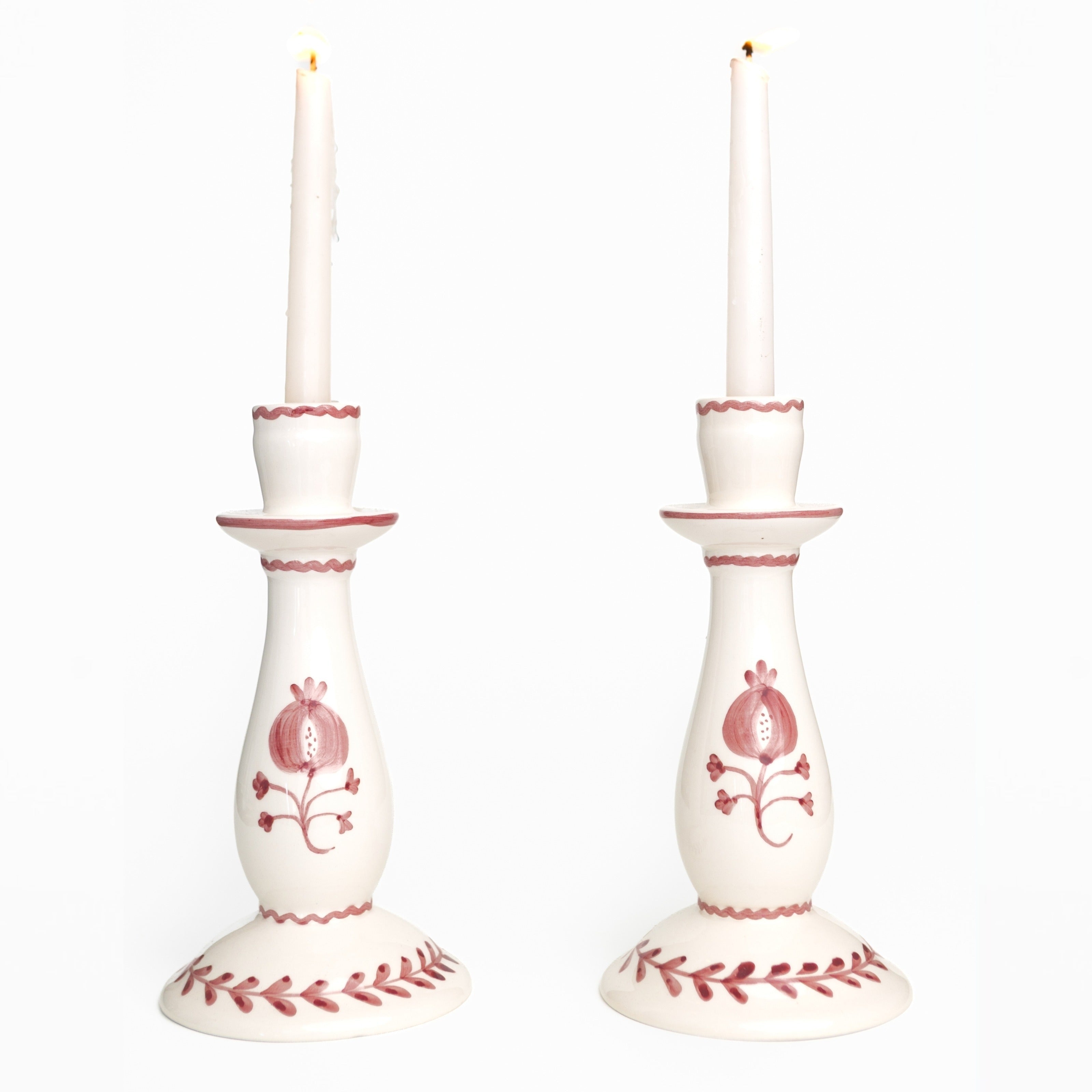 Pomegranate Candlestick Set of 2