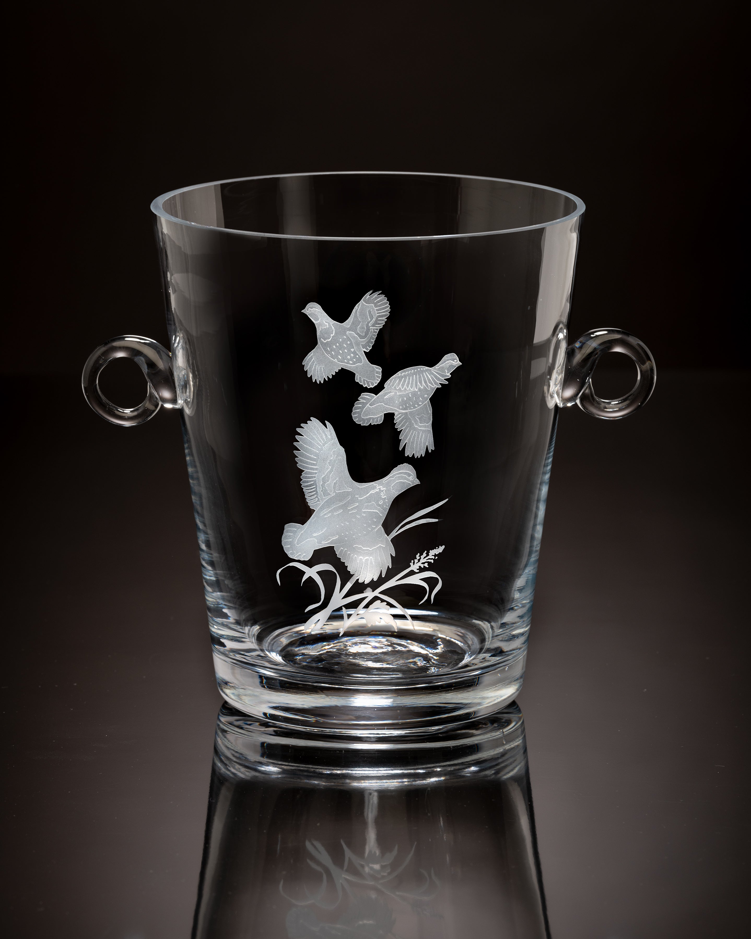 Quail Covey Crystal Ice Bucket