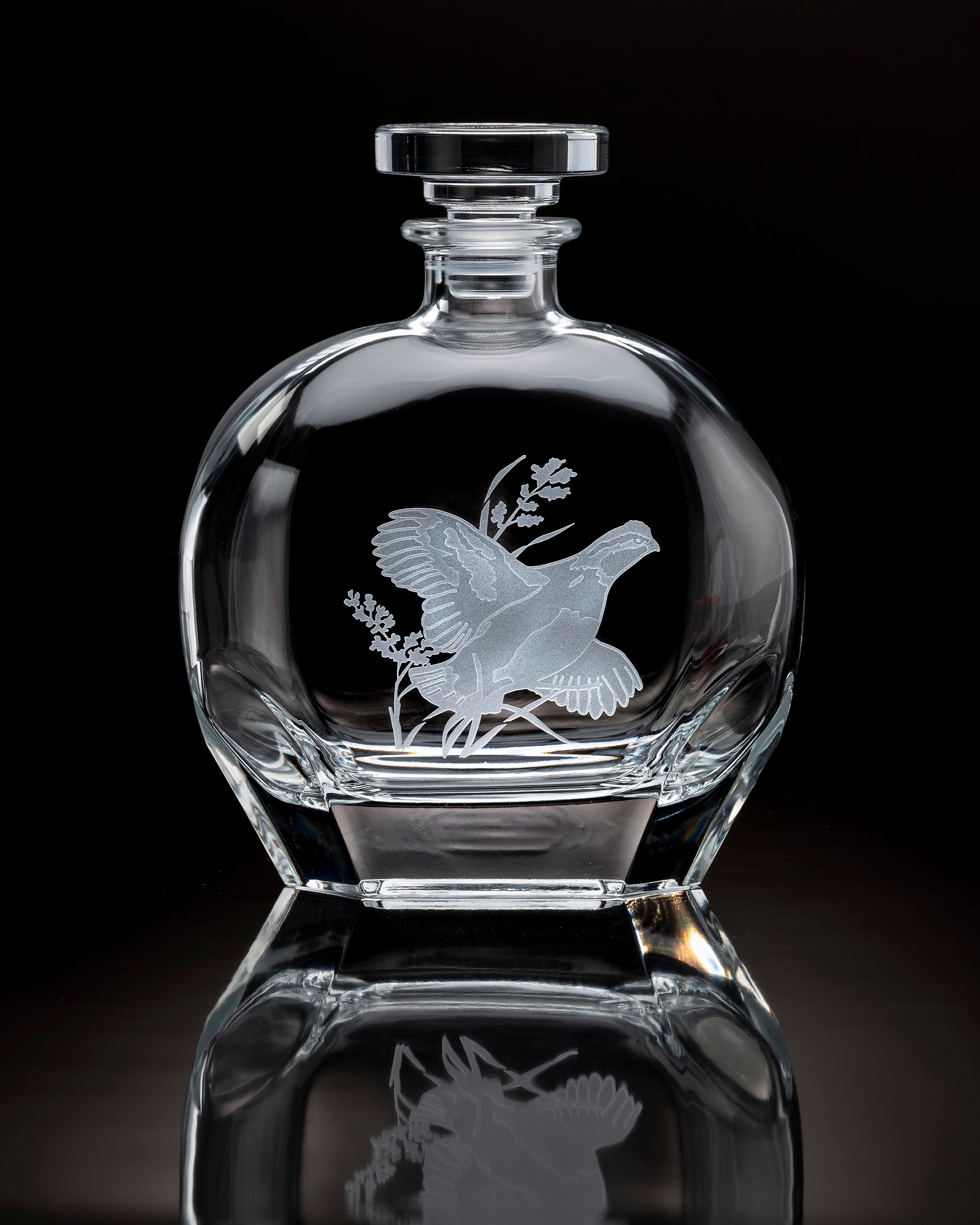 Quail Crystal Decanter Round