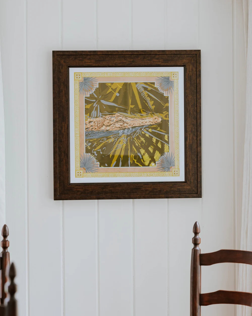 Ocmulgee Gator Framed Scarf Print
