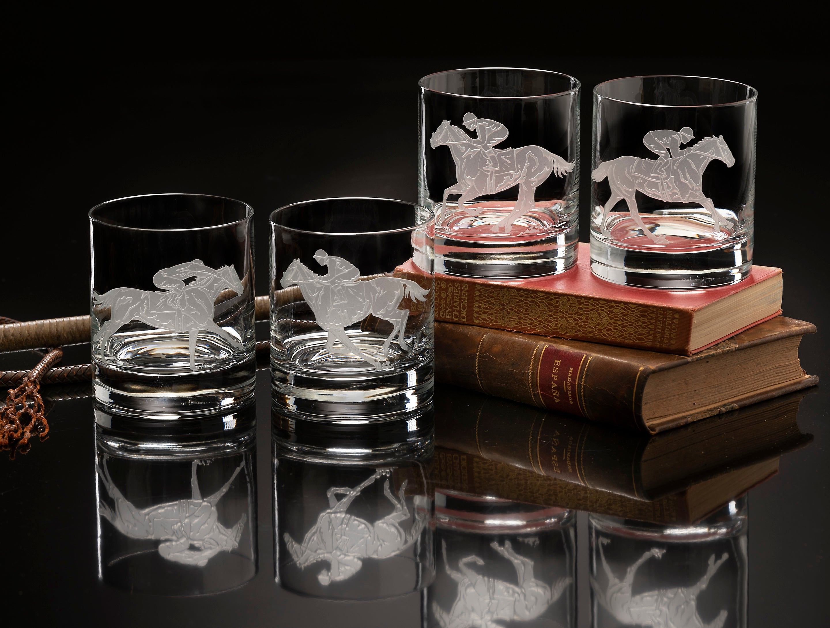 Race Horse Old Fashioned Glasses | Set of 4
