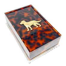 Labrador Guest Towel Box - Tortoise Acrylic