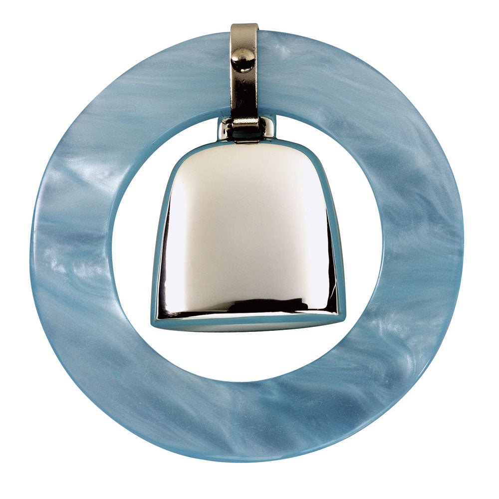 Sterling Blue Teething Ring Rattle