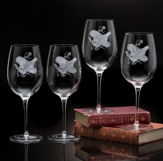Quail Wine Glasses - Set/4