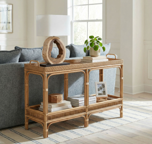 Nessa Rattan Console Table