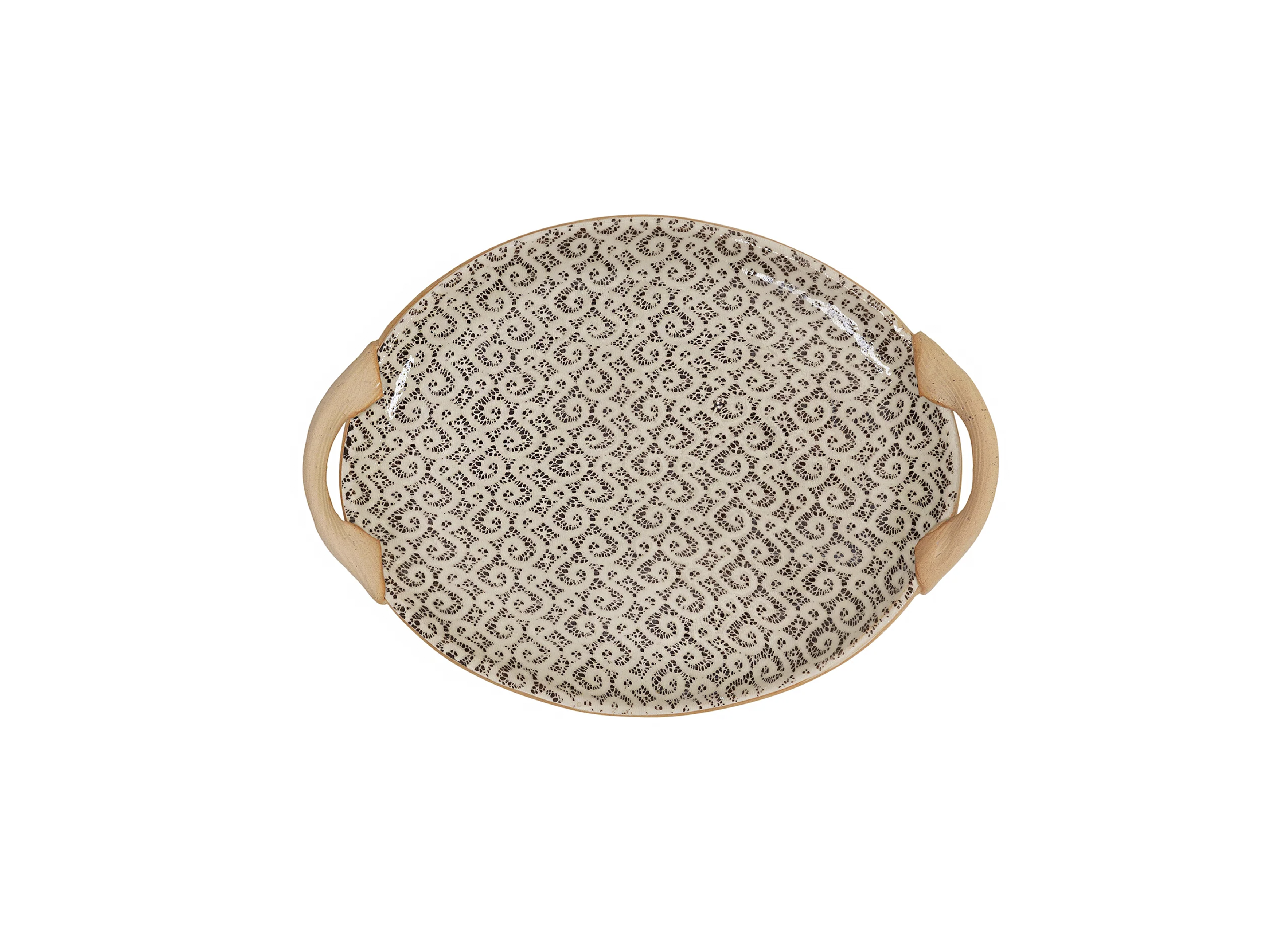 Chestnut Small Oval Tray with Handles