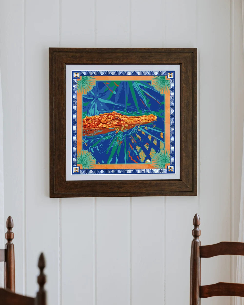 Ocmulgee Gator Framed Scarf Print