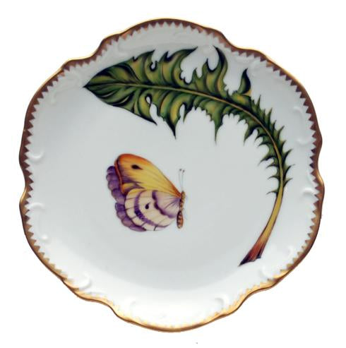 Anna Weatherley Green Leaf Butterfly Bread & Butter Plate