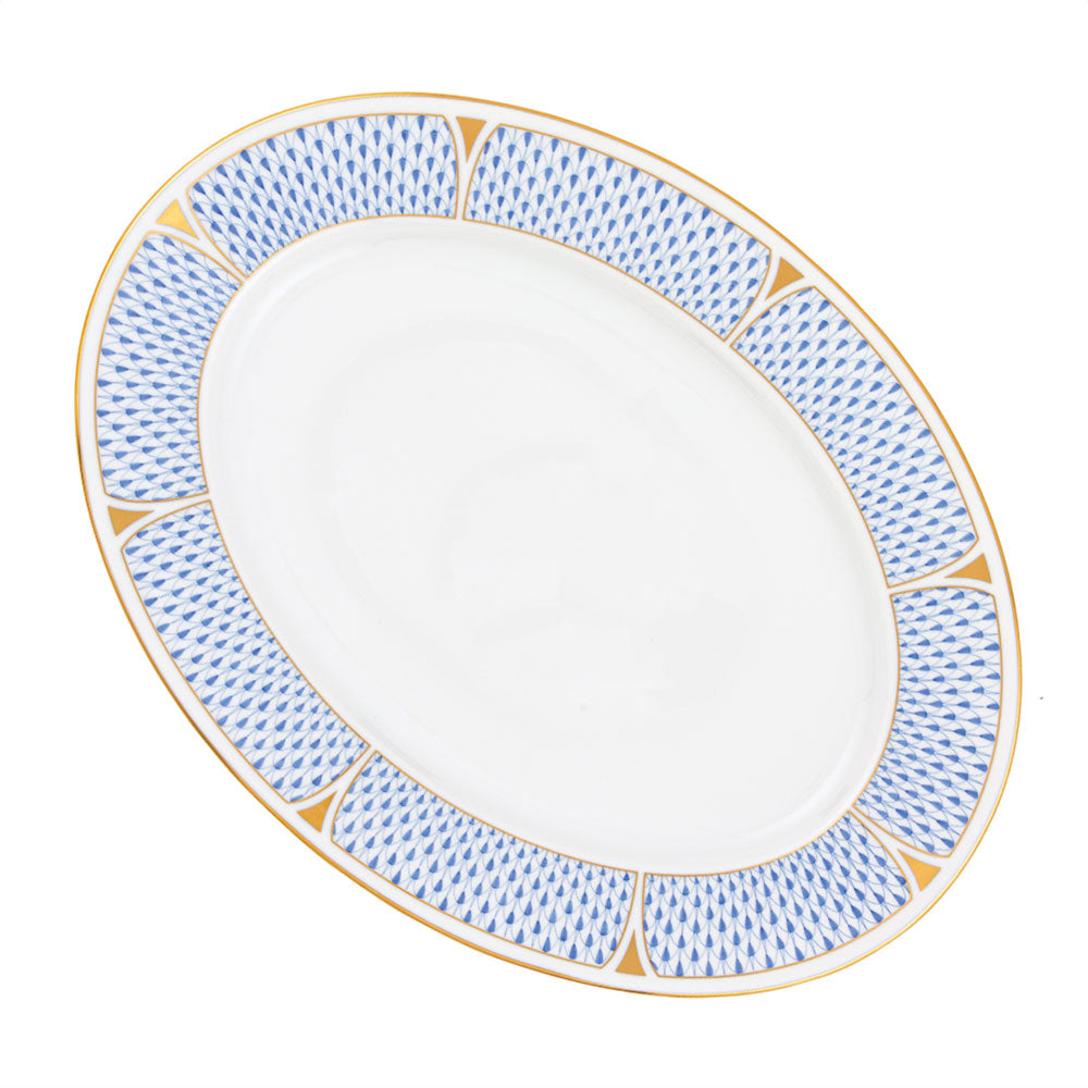 Art Deco Blue Oval Platter