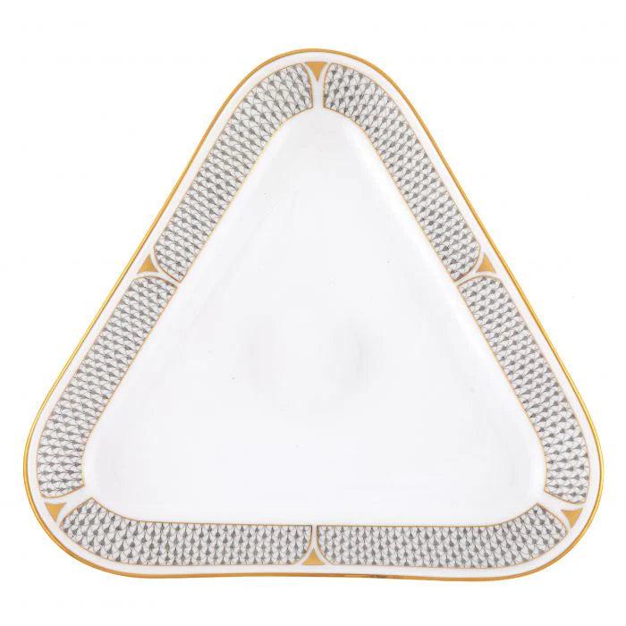 Art Deco Gray Triangle Dish