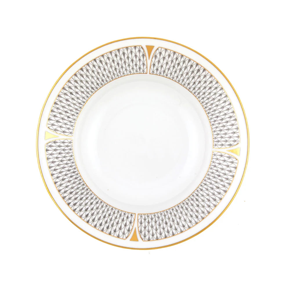 Art Deco Gray Rim Soup