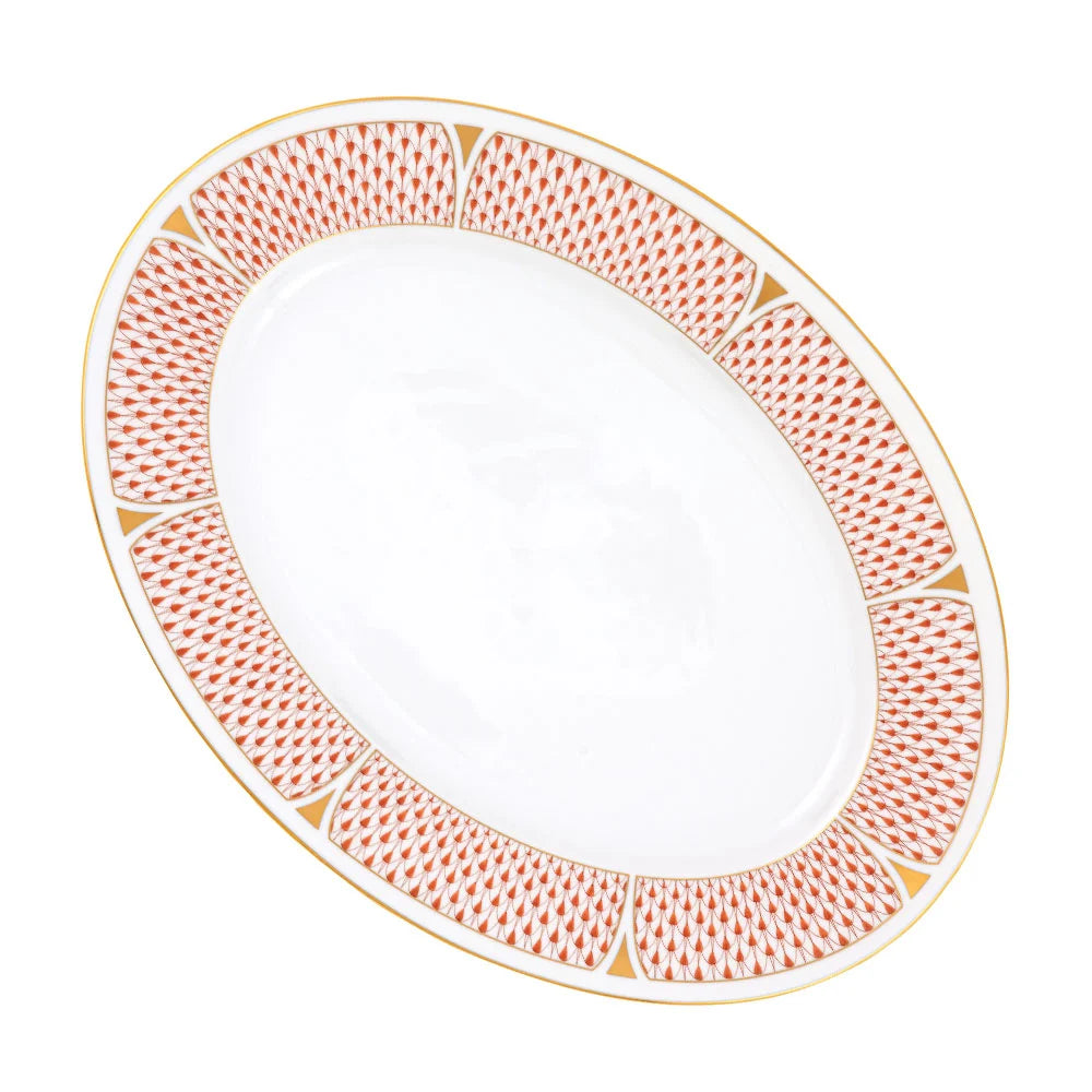 Art Deco Rust Oval Platter