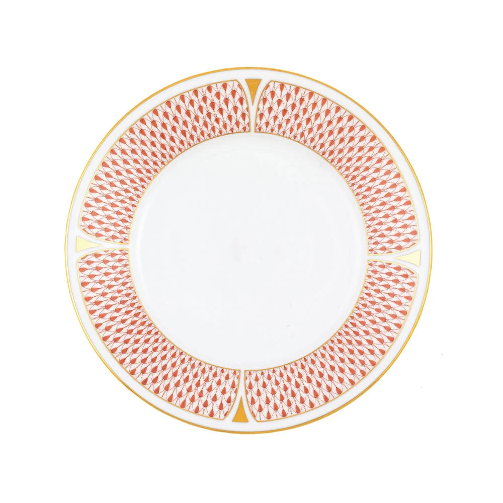 Art Deco Rust Dessert Plate