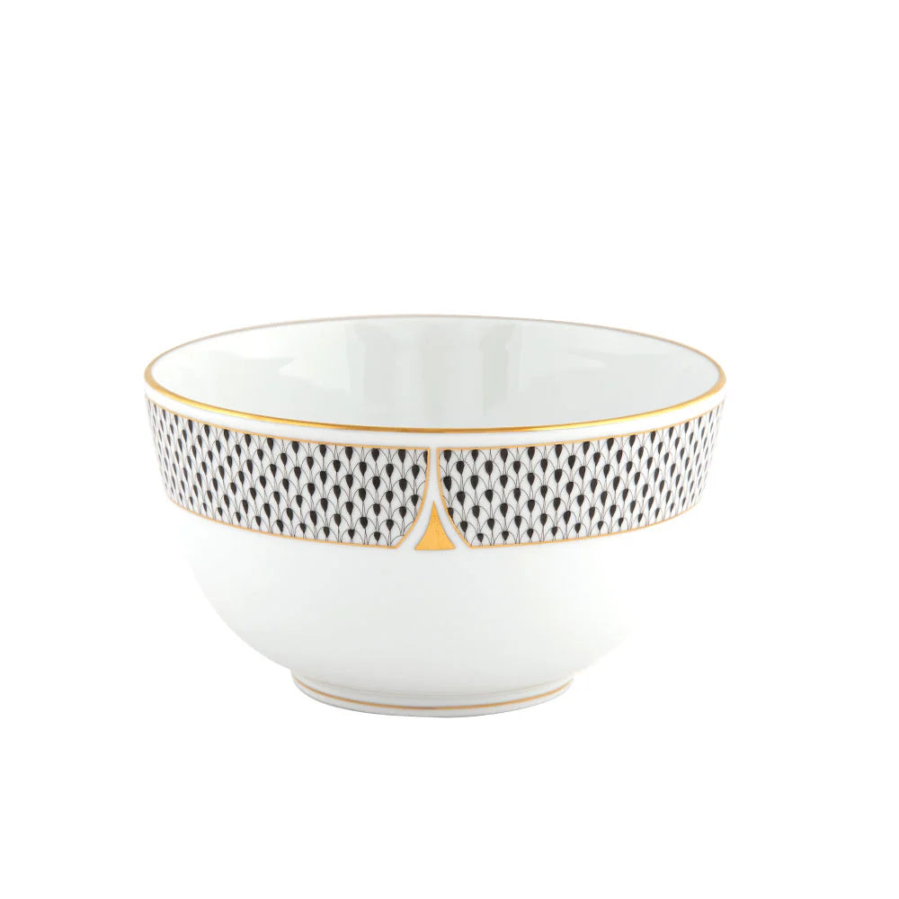 Art Deco Black Round Bowl