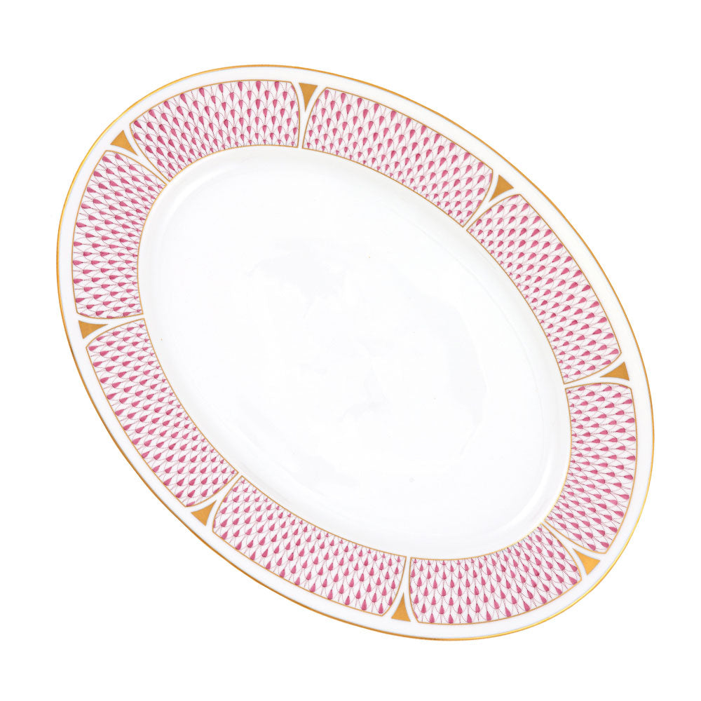 Art Deco Raspberry Oval Platter