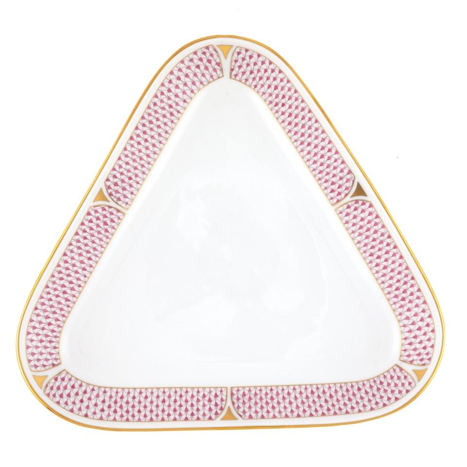 Art Deco Raspberry Triangle Dish