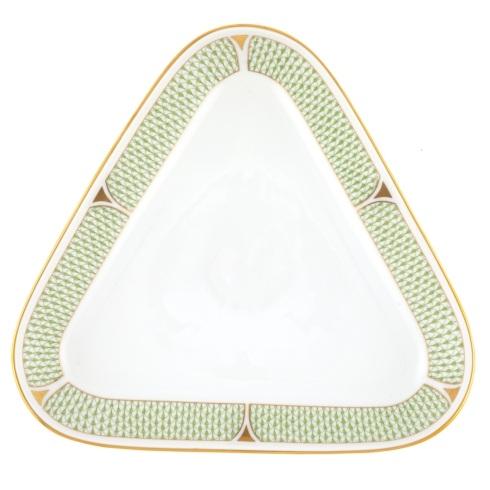 Art Deco Green Triangle Dish