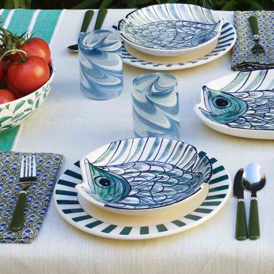 Romina Fish Pasta Bowl (Blue)