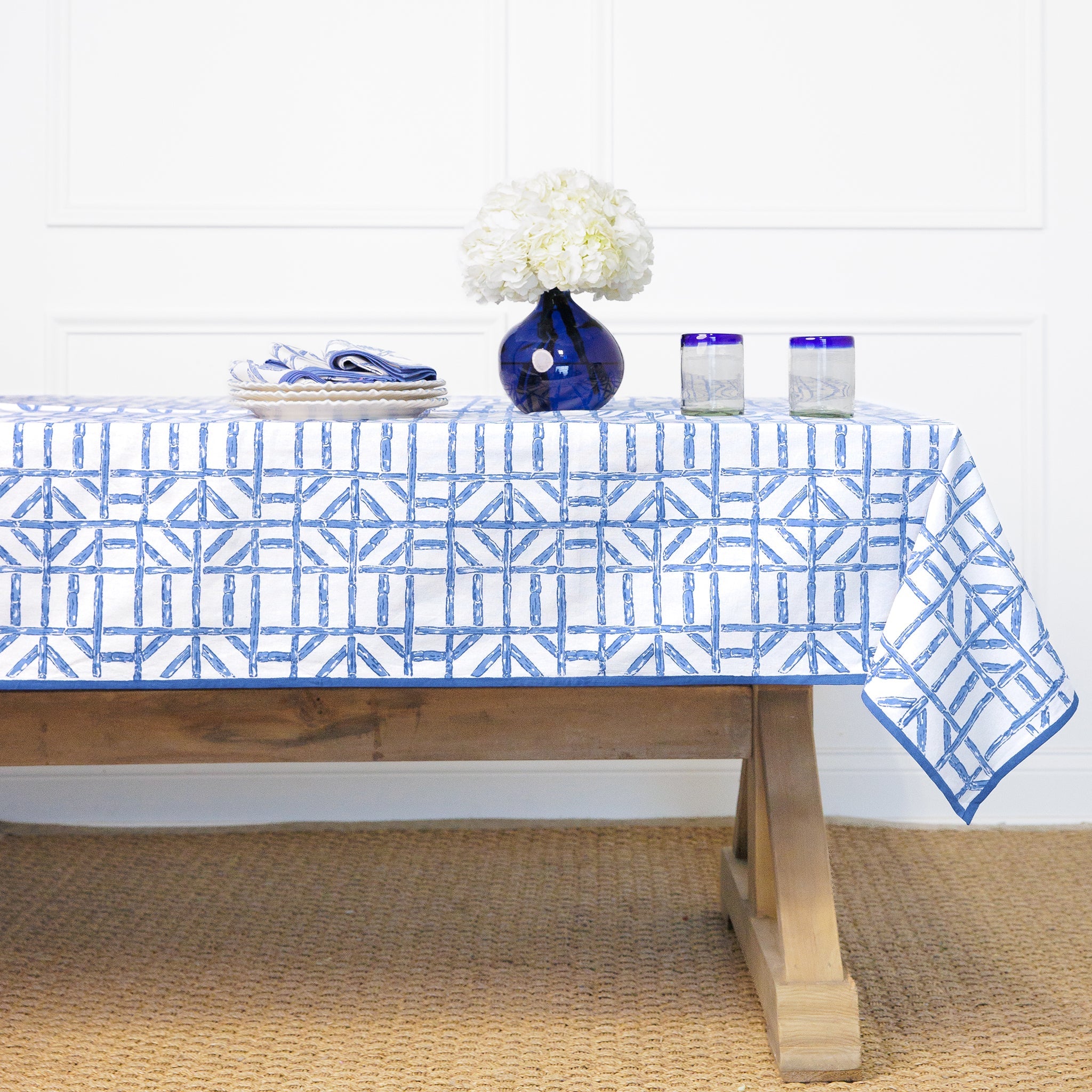 Blue Bamboo Tablecloth