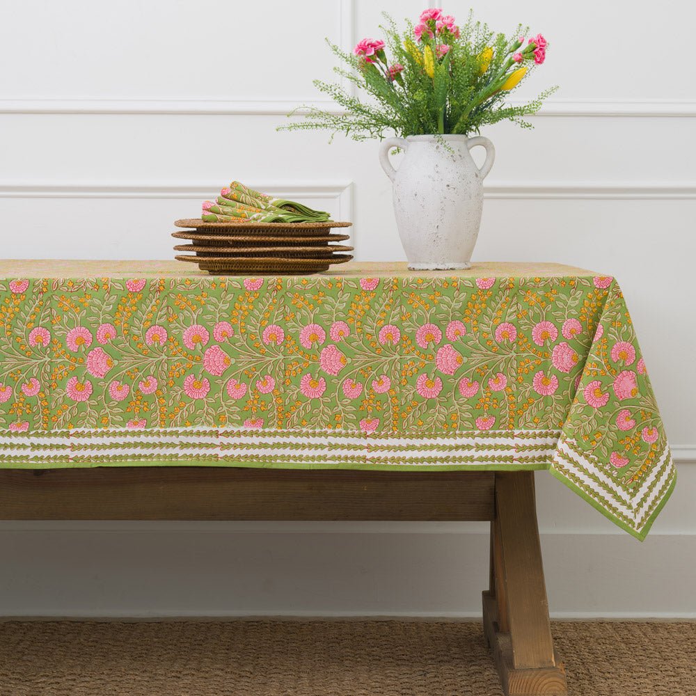 Cactus Flower Fern & Flamingo Tablecloth