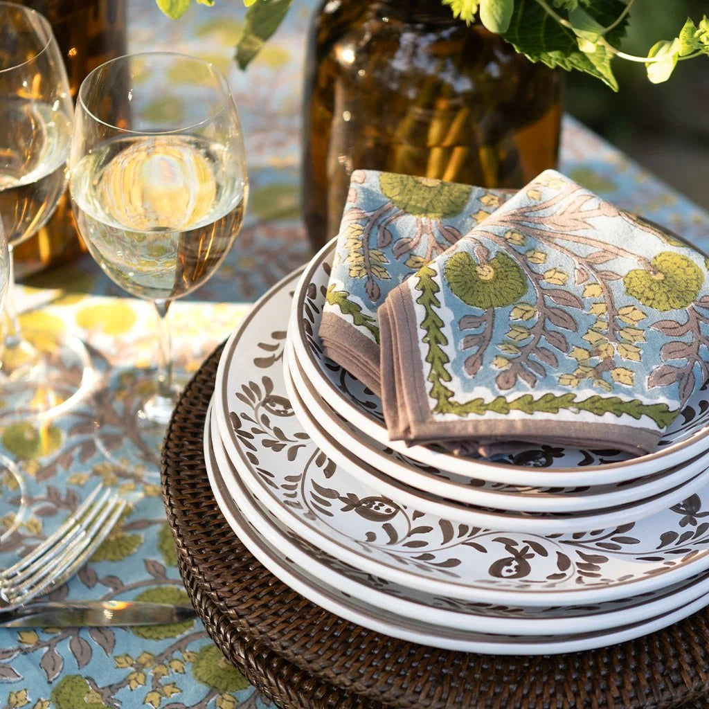 Cactus Flower Teal & Green Napkin S/4