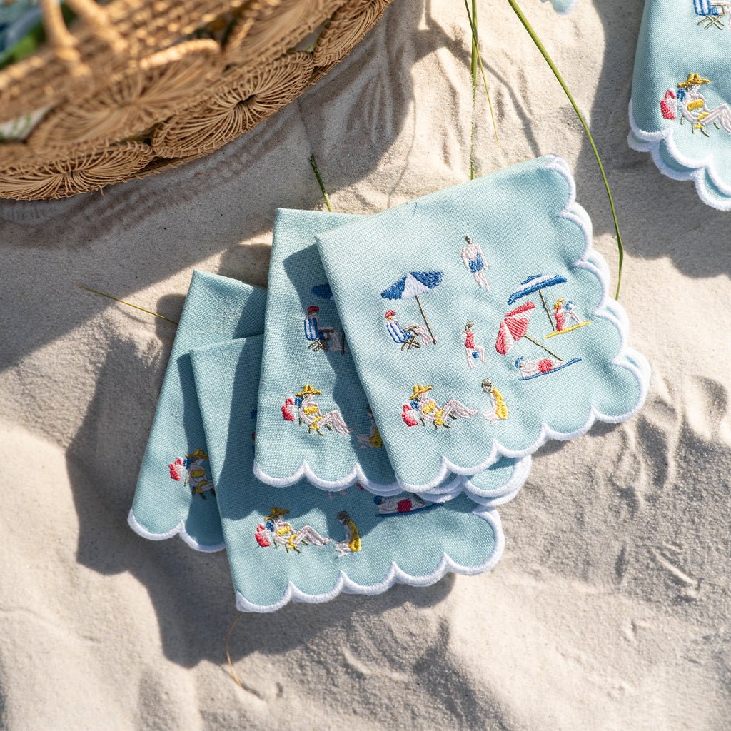 Day at the Beach Cocktail Napkins | Set of 4