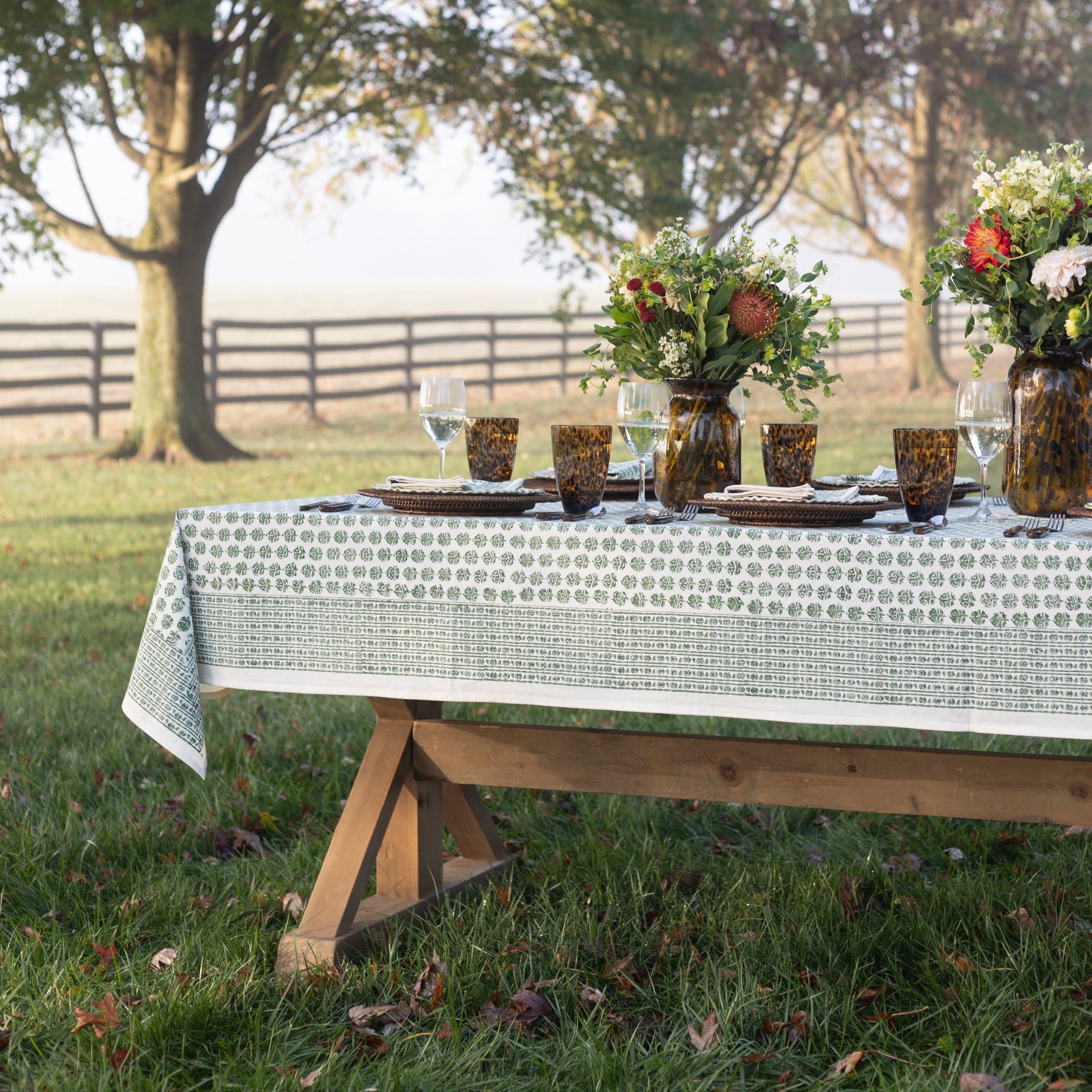Elise Green Tablecloth