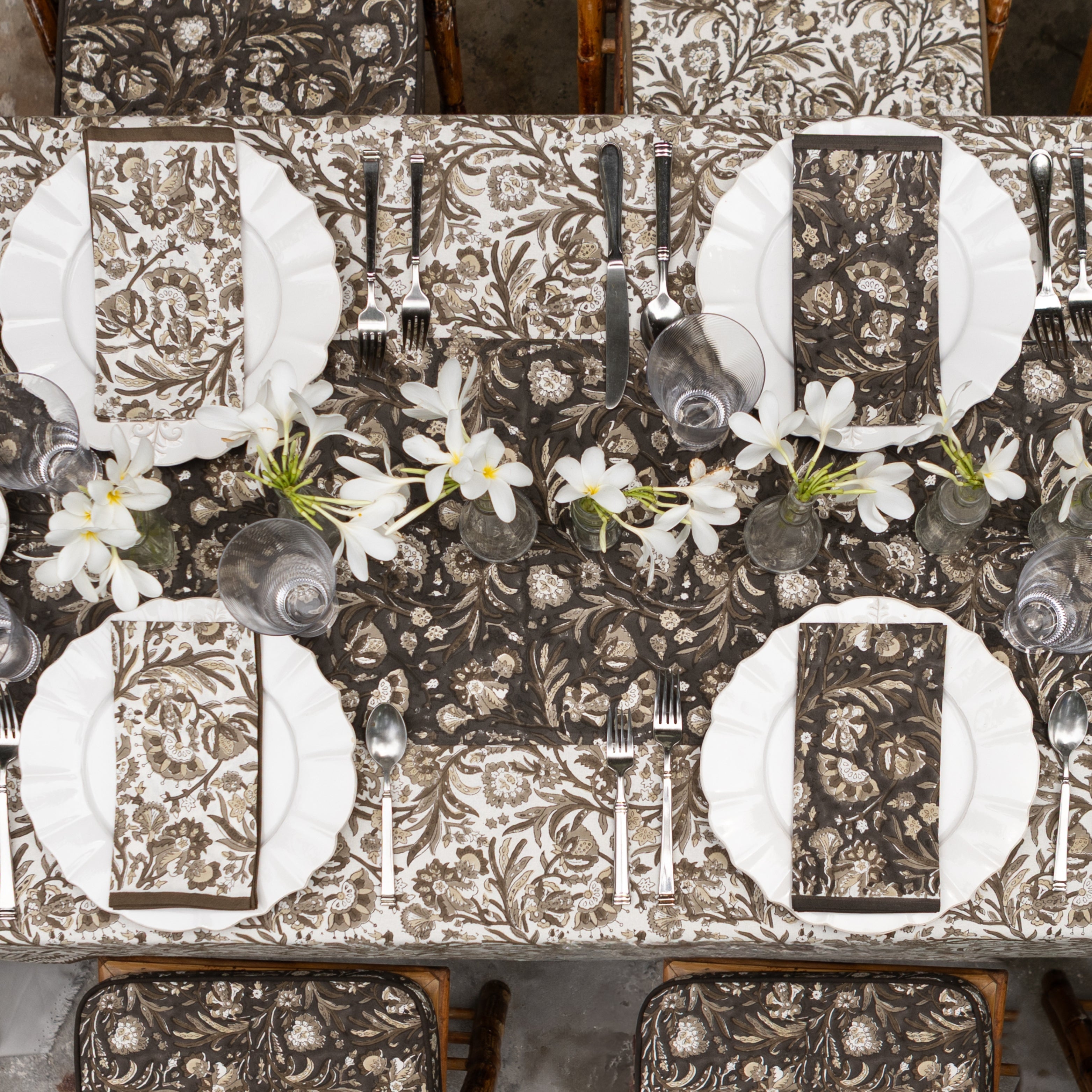 India Hicks Wildcard Mocha Tablecloth