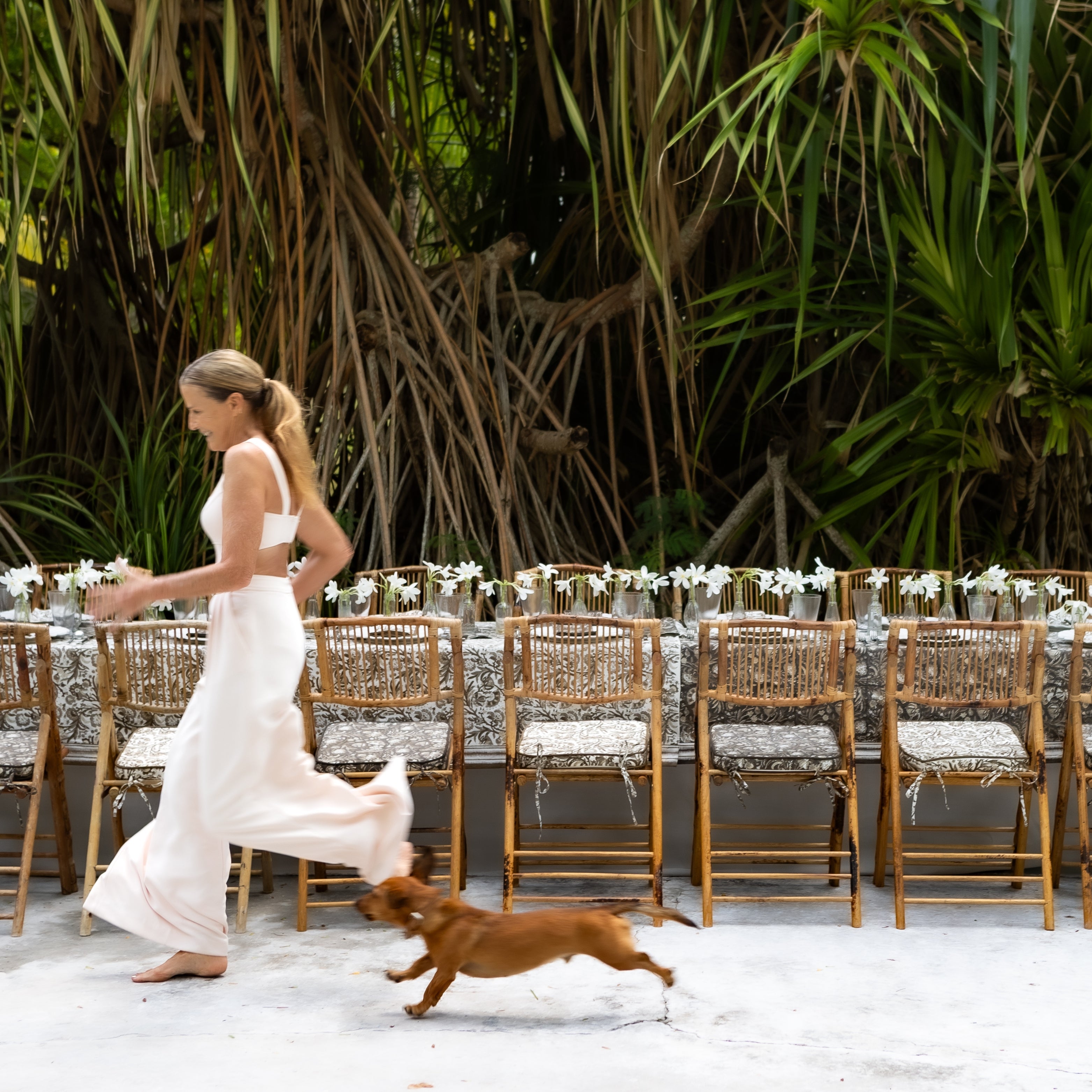 India Hicks Wildcard Mocha Tablecloth