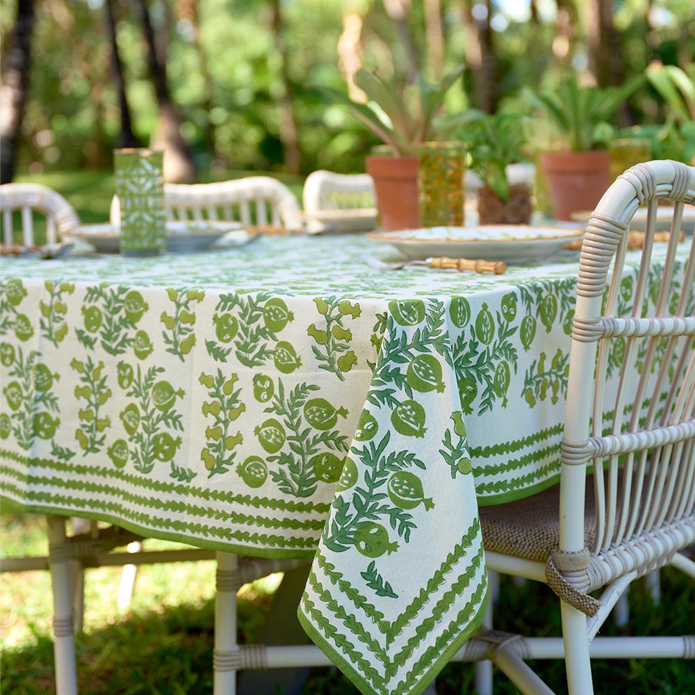 Pom Bells Green Tablecloth