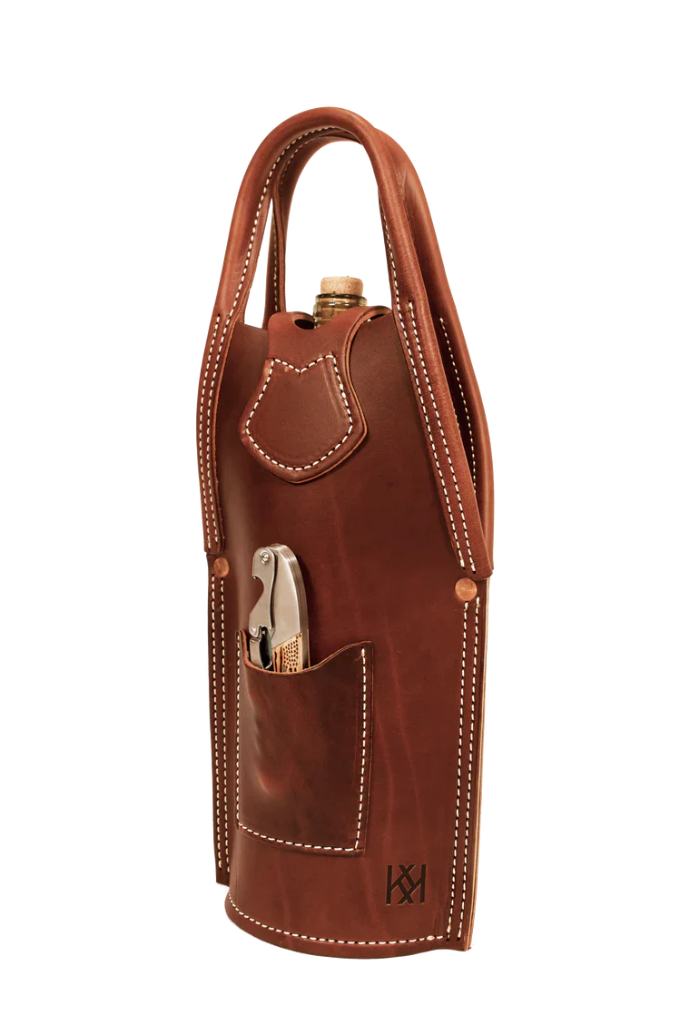 Double Barrel Bottle Tote With Add-on - Monogram or Pewter Pin