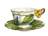Anna Weatherley Cup and Saucer with Butterfly Handle