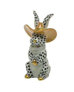 Cowboy Bunny 2"l X 2"w X 3.5"h
