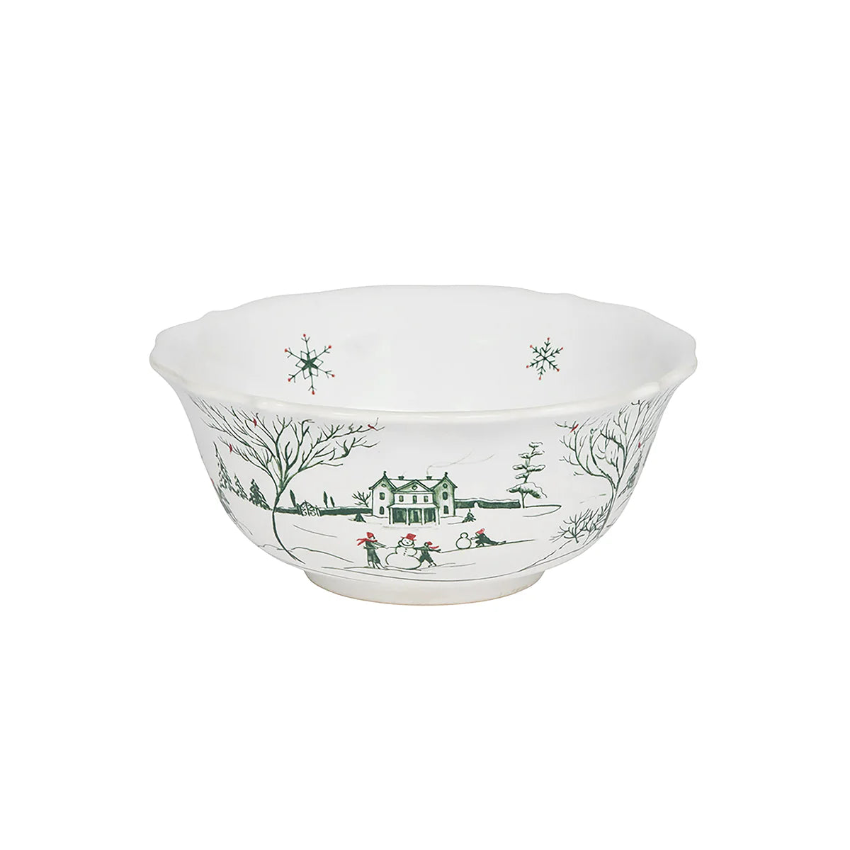 Country Estate Winter Frolic Evergreen Cereal/Ice Cream Bowl