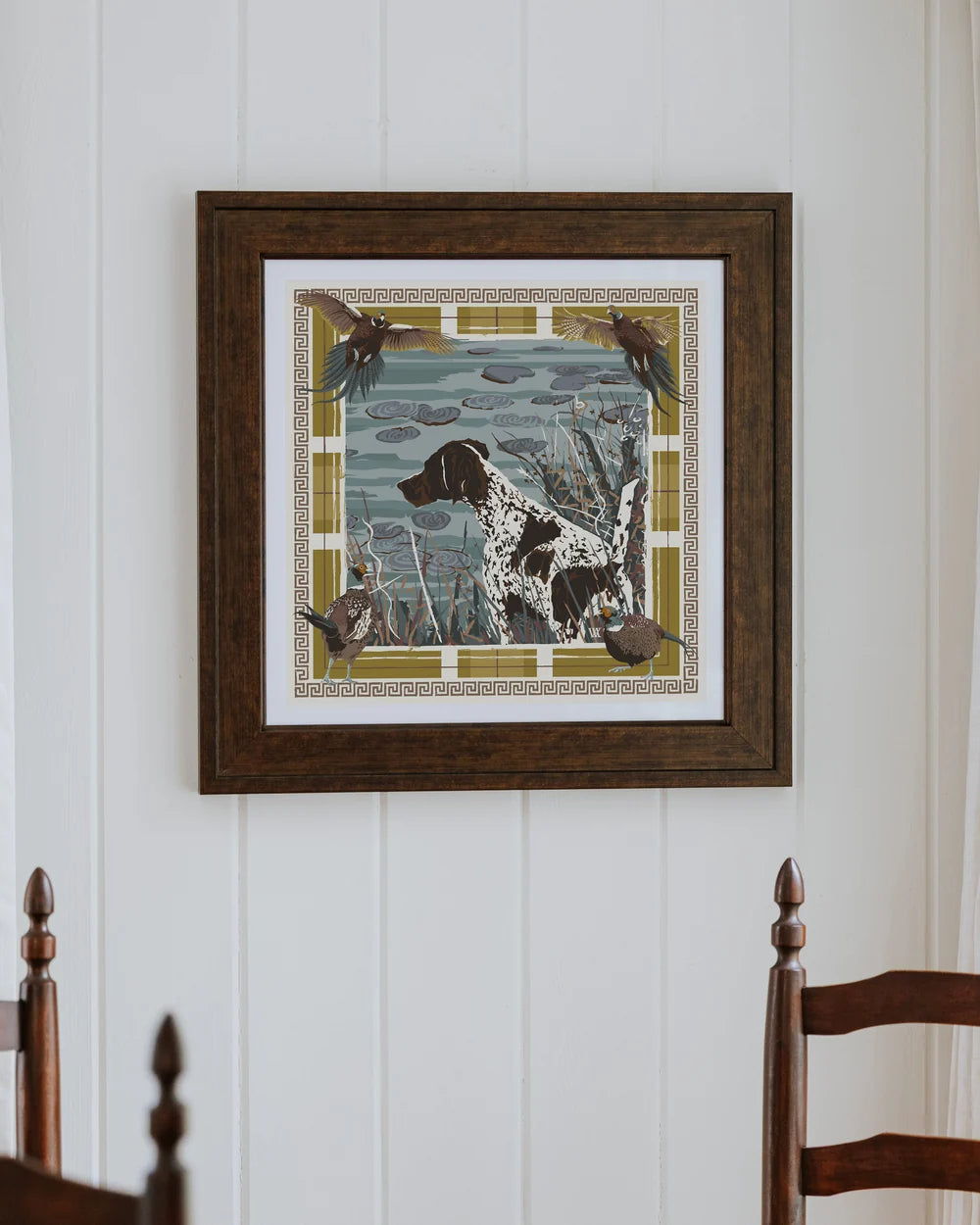 Pheasant Watch Framed Scarf Print