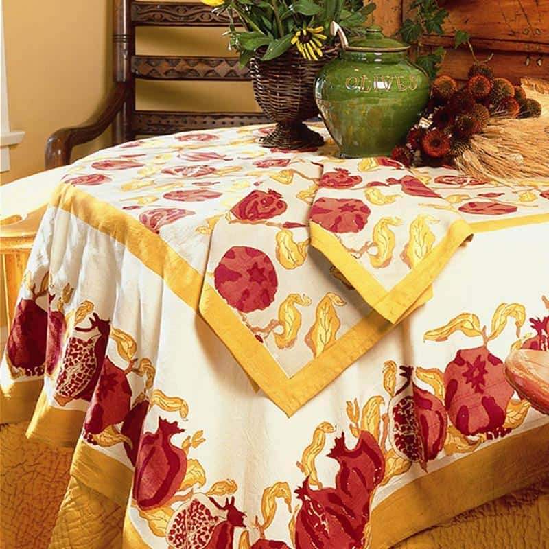 Pomegranate Yellow and Red Tablecloth