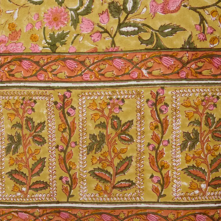 French Tablecloth Damaris Pink and Mustard