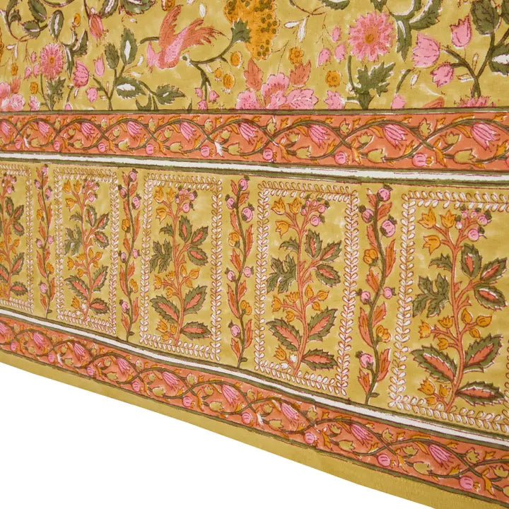 French Tablecloth Damaris Pink and Mustard