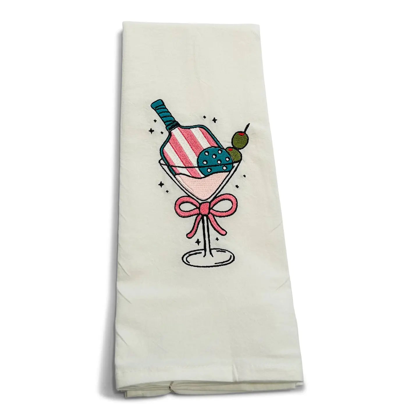 Tea Towel — Pickleball Martini - Pinks