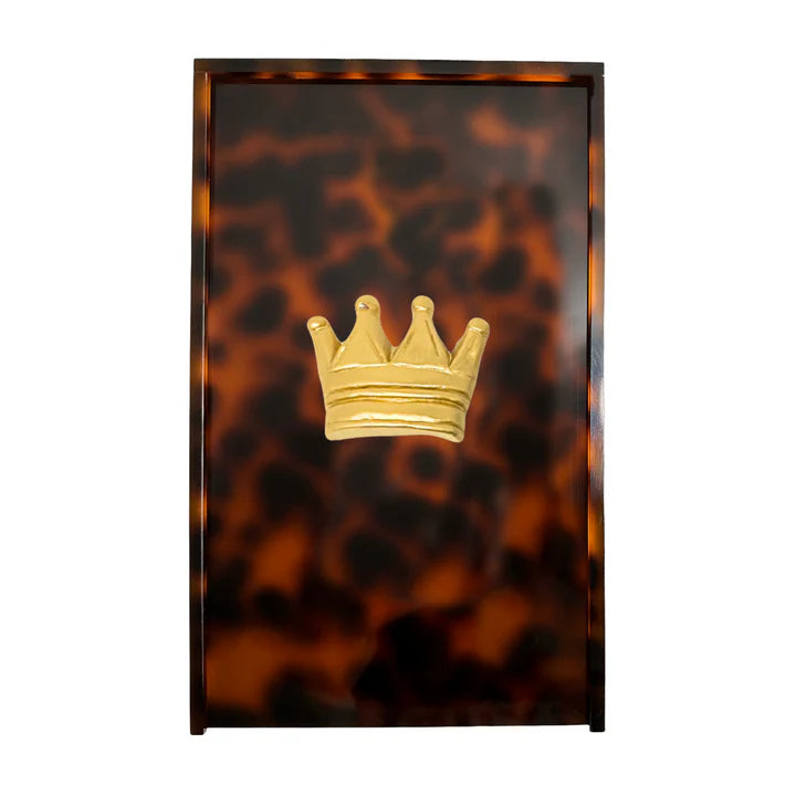 King’s Crown Guest Towel Box - Tortoise Acrylic