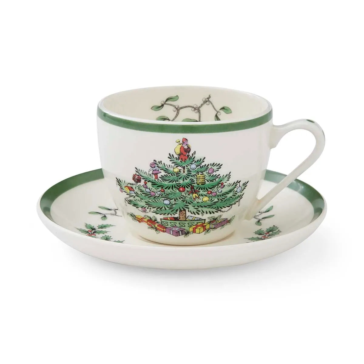 Christmas Tree Teacup and Saucer